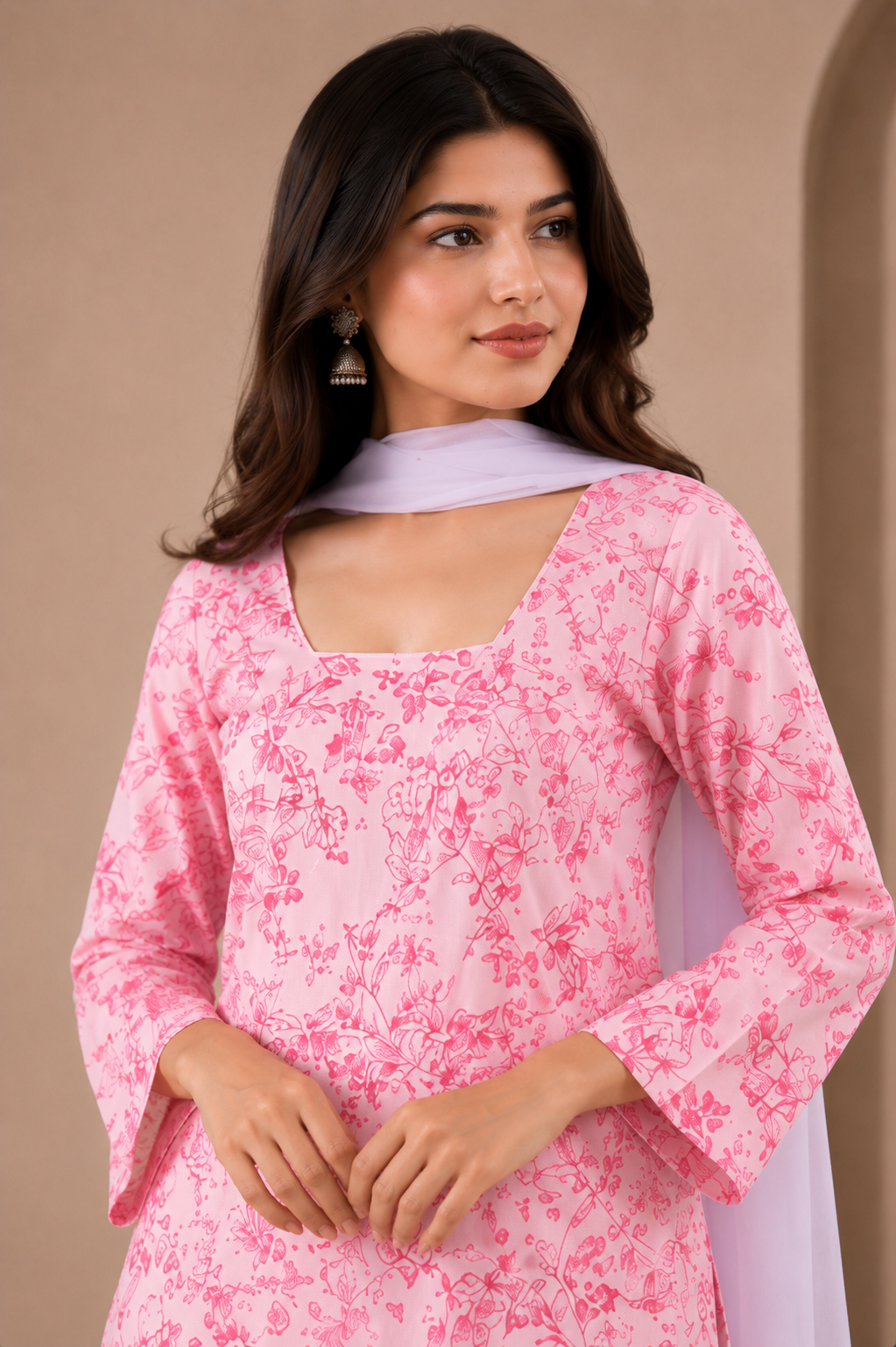 Kurta with Flared Palazzo Pant and Dupatta Set