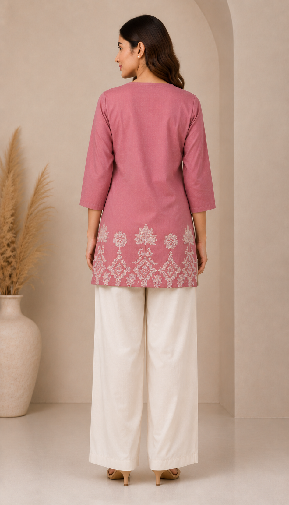 Dusty Rose Cotton Kurta