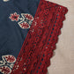 Slate Blue Ajrakh Printed Kurta Set