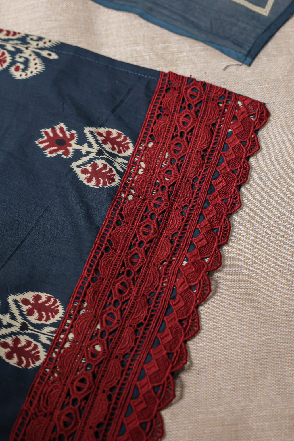Slate Blue Ajrakh Printed Kurta Set