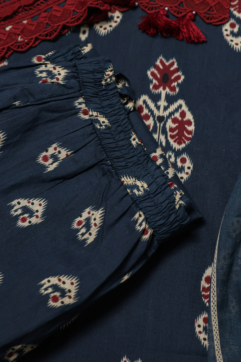 Slate Blue Ajrakh Printed Kurta Set