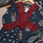 Slate Blue Ajrakh Printed Kurta Set