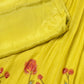 Yellow Floral Hand-Painted Thread Work Anarkali Suit Set