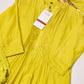 Yellow Floral Hand-Painted Thread Work Anarkali Suit Set
