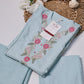 Light Blue & Pink Floral Embroidered Suit Set