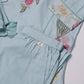 Light Blue & Pink Floral Embroidered Suit Set