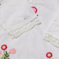 White & Pink Floral Embroidered Suit Set