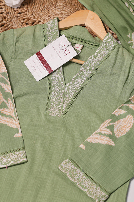 Sage Green Floral Printed Suit Set