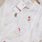 White & Pink Floral Embroidered Suit Set