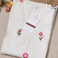 White & Pink Floral Embroidered Suit Set