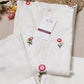 White & Pink Floral Embroidered Suit Set