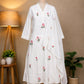 White & Pink Floral Embroidered Suit Set