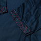 Midnight Blue Satin Embroidered Co-ord Set