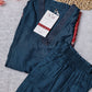 Midnight Blue Satin Embroidered Co-ord Set