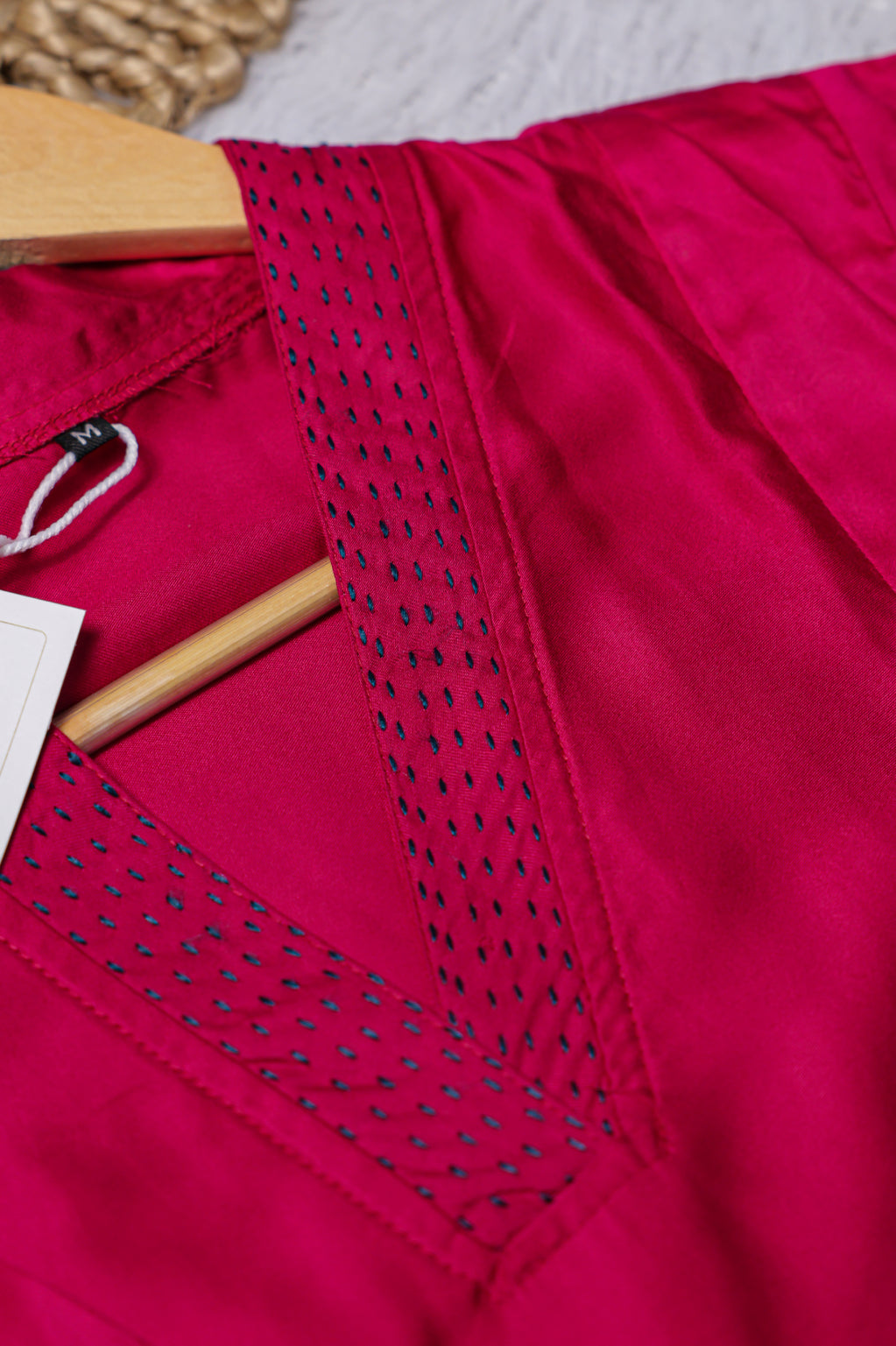 Rani Pink Satin Embroidered Co-ord Set