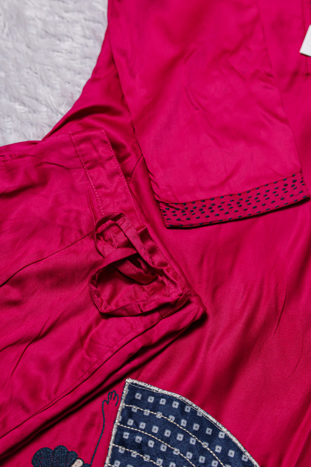 Rani Pink Satin Embroidered Co-ord Set