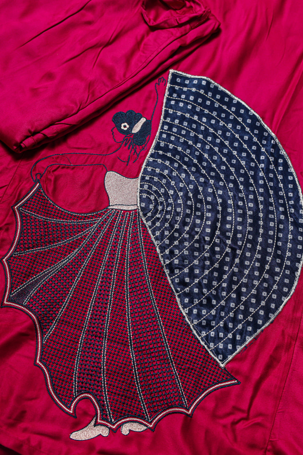 Rani Pink Satin Embroidered Co-ord Set