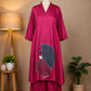 Rani Pink Satin Embroidered Co-ord Set