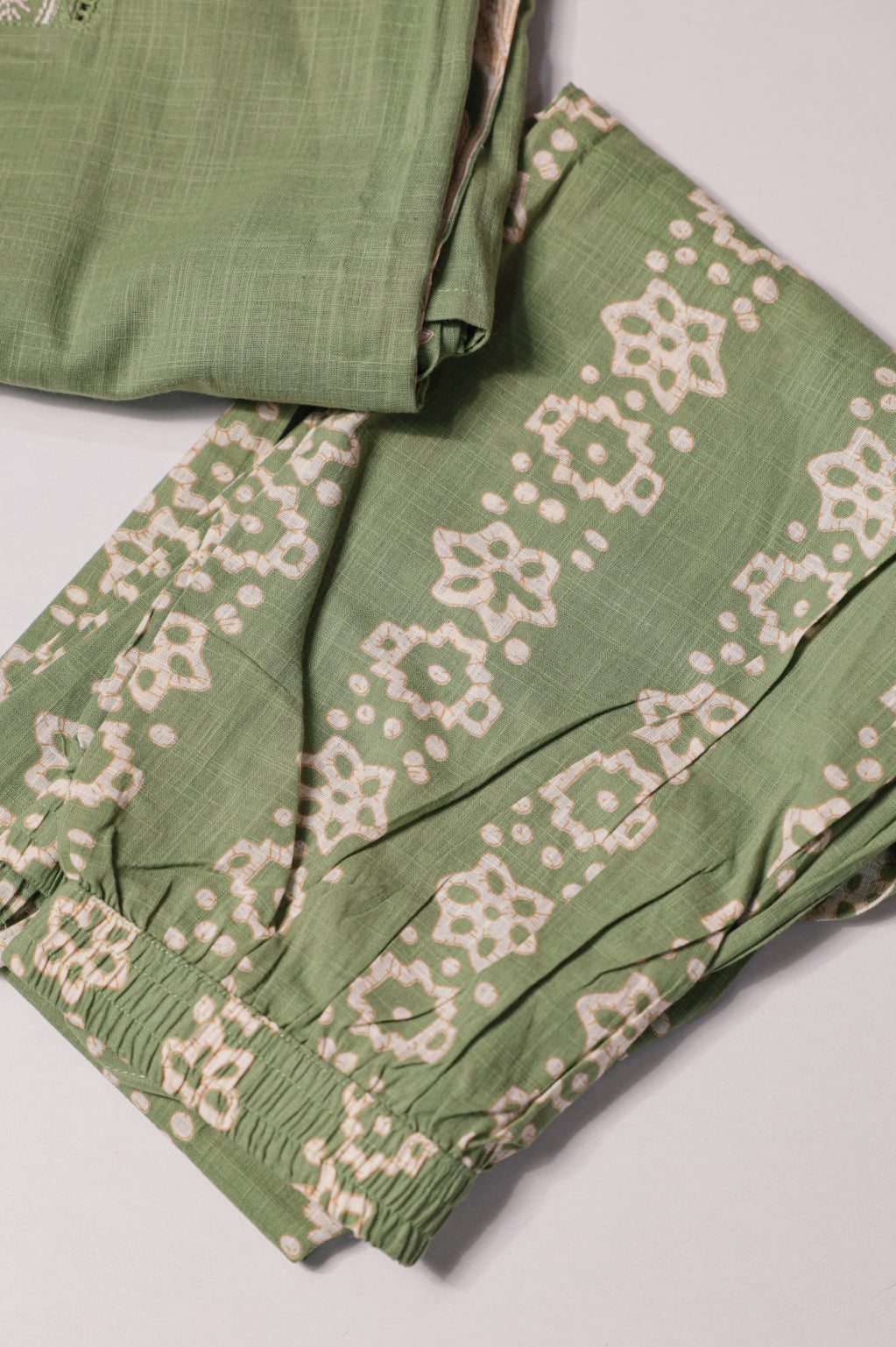 Sage Green Floral Printed Suit Set