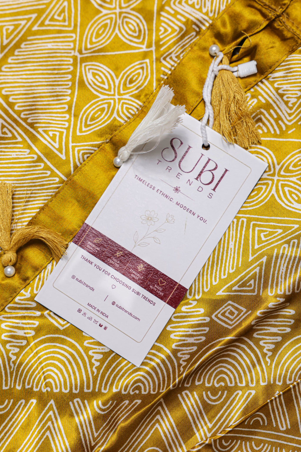 Mustard Printed Kurta Set