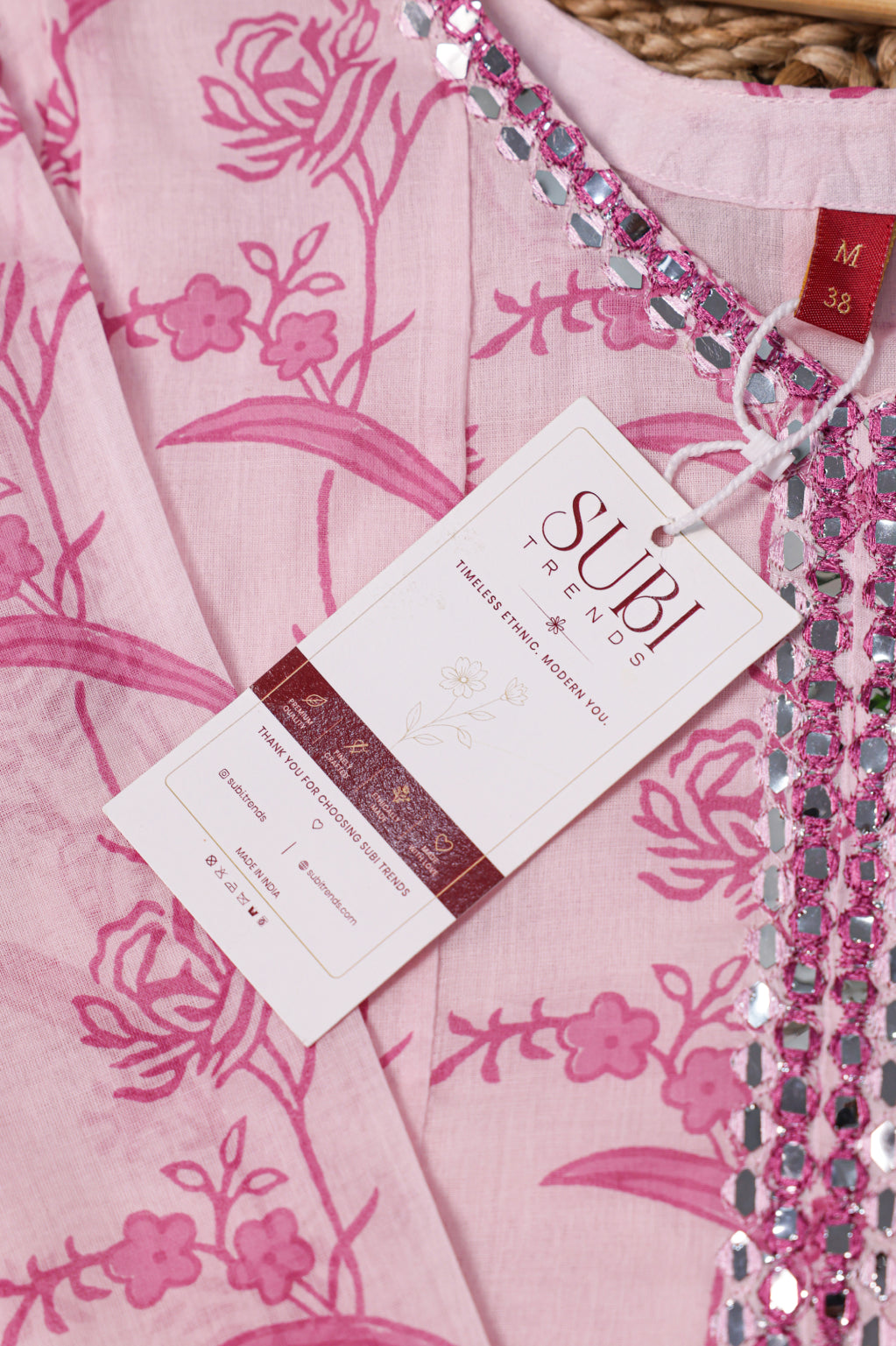 Light Pink Printed Suit Set