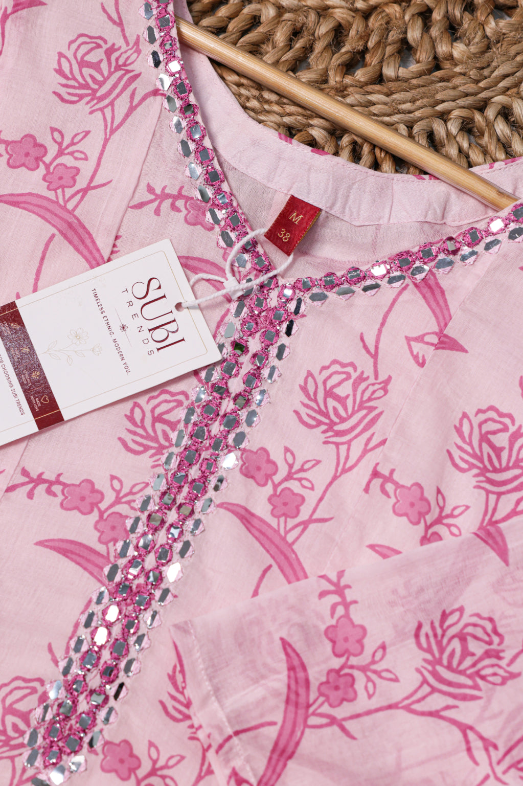 Light Pink Printed Suit Set