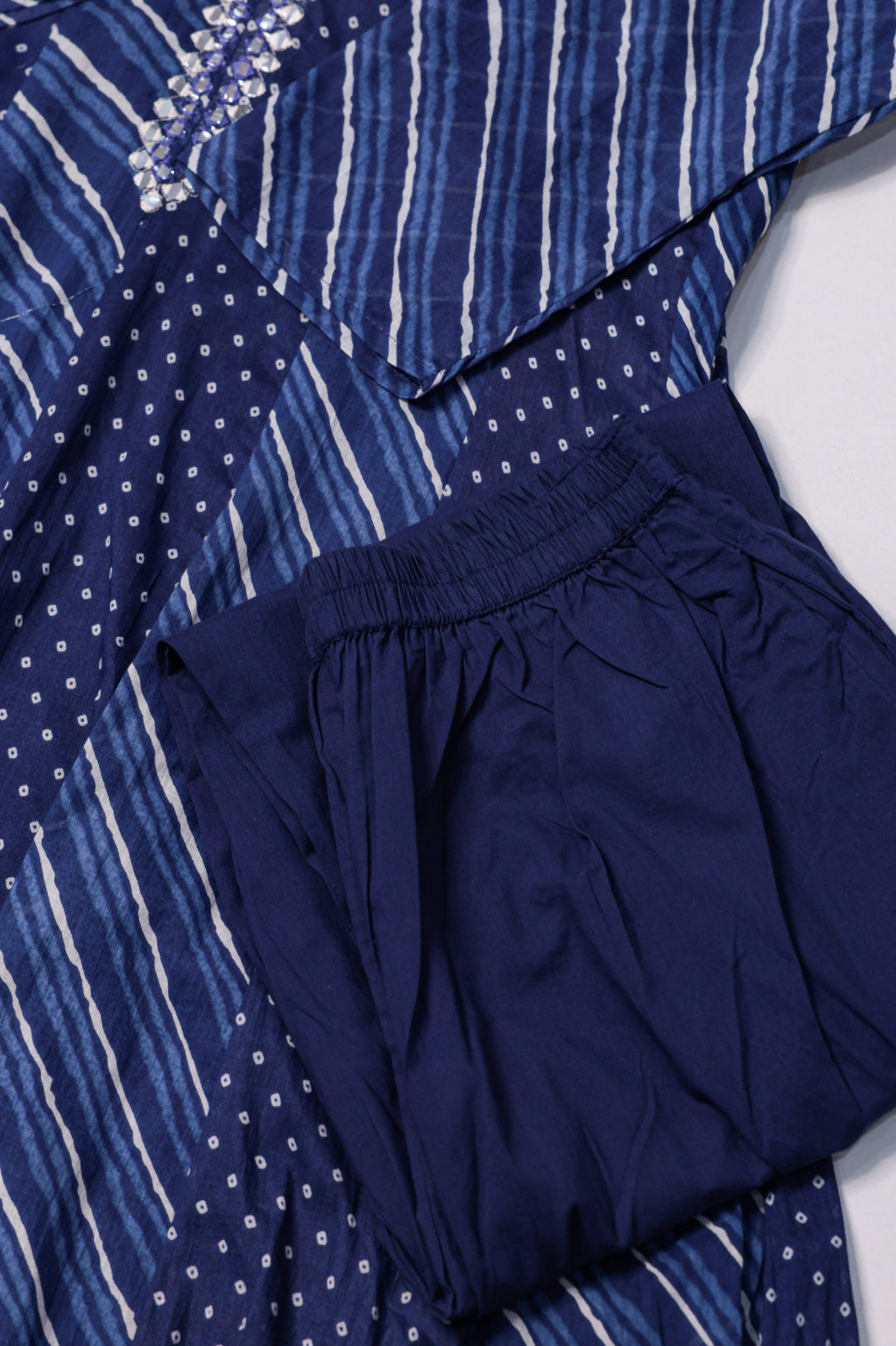 Blue Leheriya Printed Suit Set