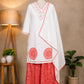 White & Coral Suit Set