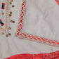 White & Coral Suit Set