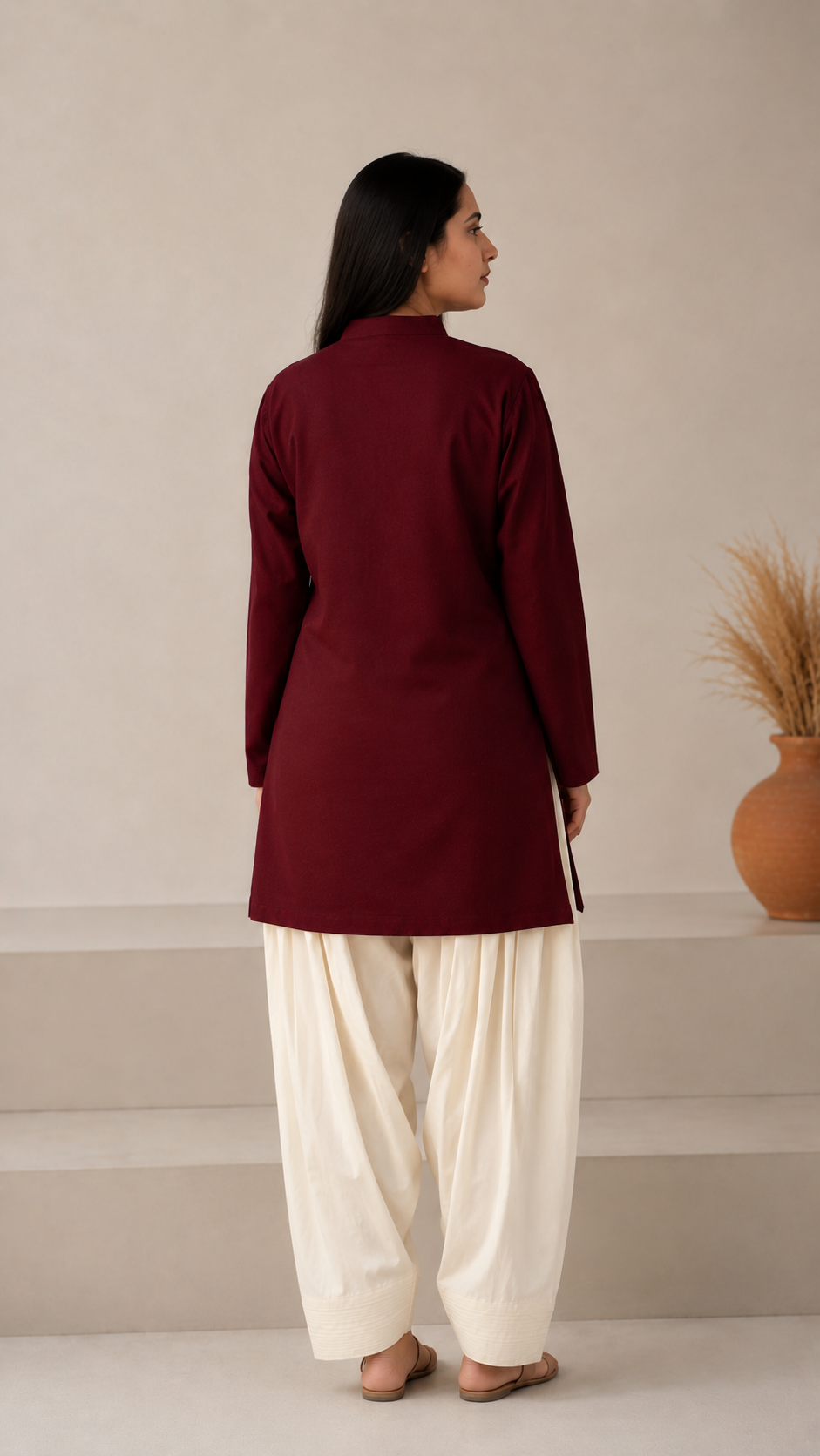 Maroon rayon tunic plazoo