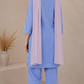 Sky blue linen straight kurta