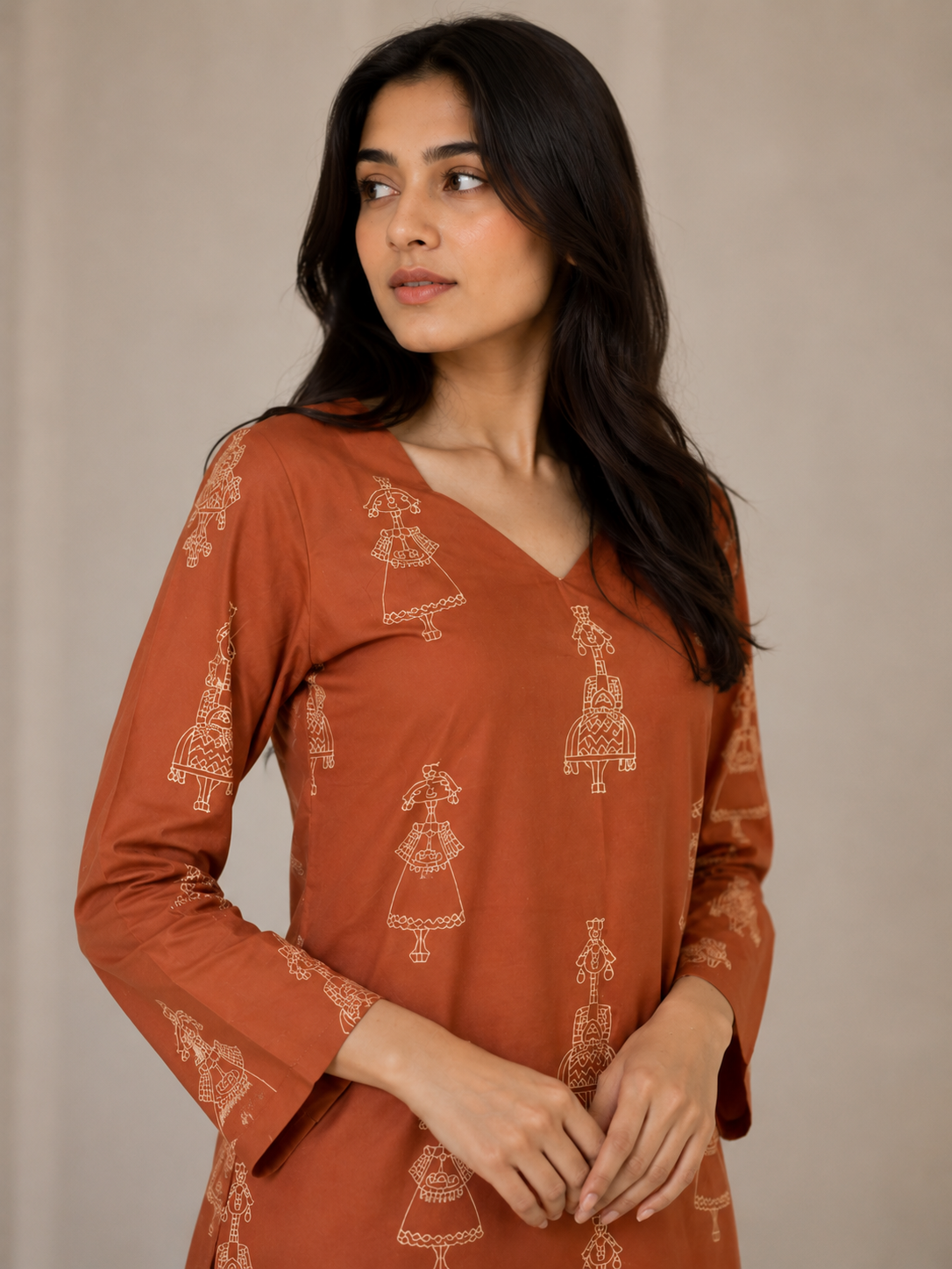 Viscose printed short kurti