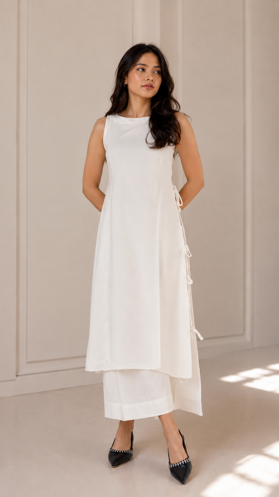 White cotton kurta set
