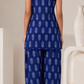 Blue Printed Pure Cotton Tunic With Palazzos