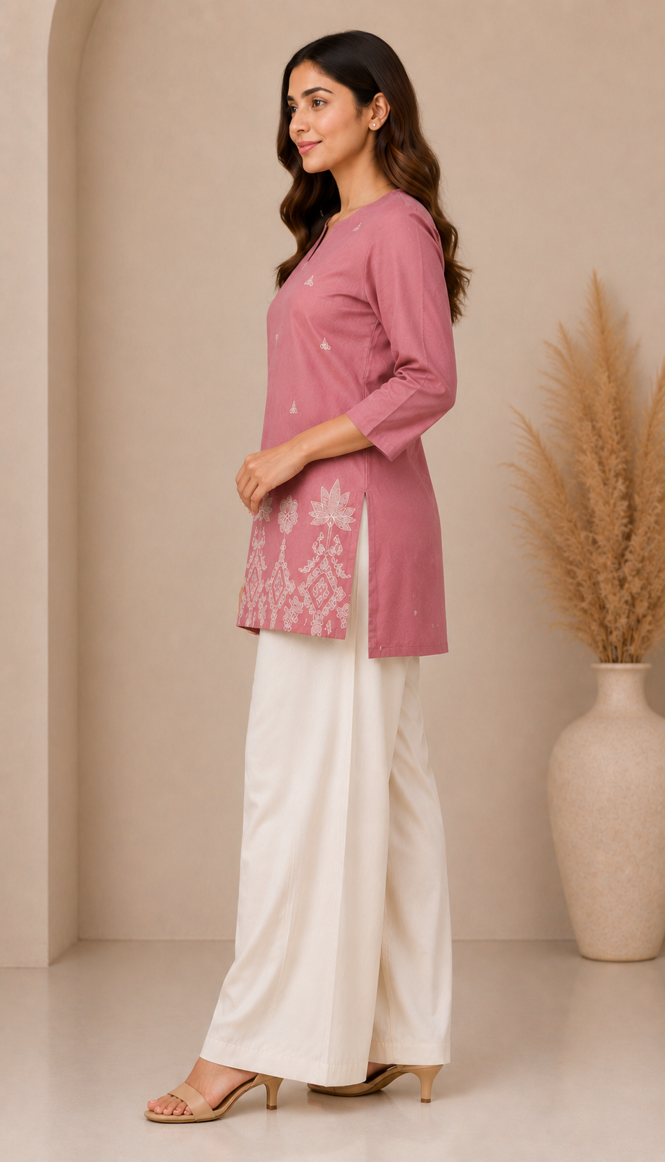 Dusty Rose Cotton Kurta