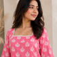 Printed Square Neck Flared Sleeves Kurti