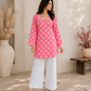 Printed Square Neck Flared Sleeves Kurti