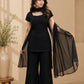 Charming Black Georgette Palazzo Suit