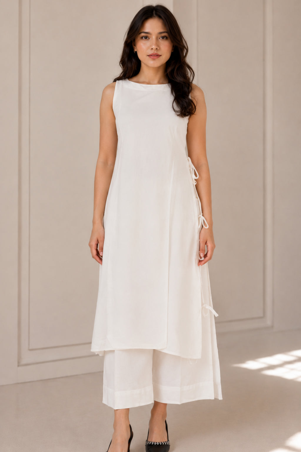 White cotton kurta set