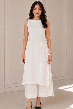 White cotton kurta set