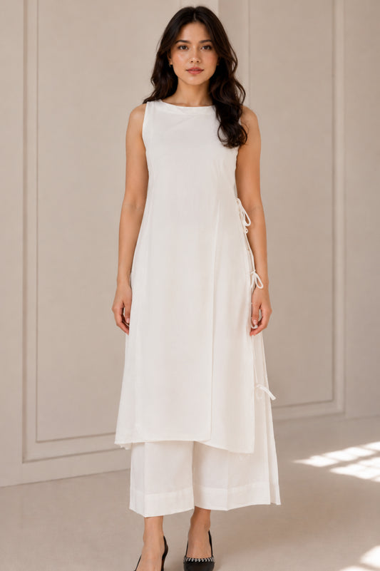 White cotton kurta set