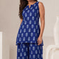 Blue Printed Pure Cotton Tunic With Palazzos