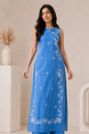Embroidered Sleeveless Kurta with Flared Pants