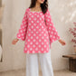 Printed Square Neck Flared Sleeves Kurti