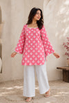 Printed Square Neck Flared Sleeves Kurti