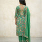 Green Floral Printed Poly Rayon Kurta Set