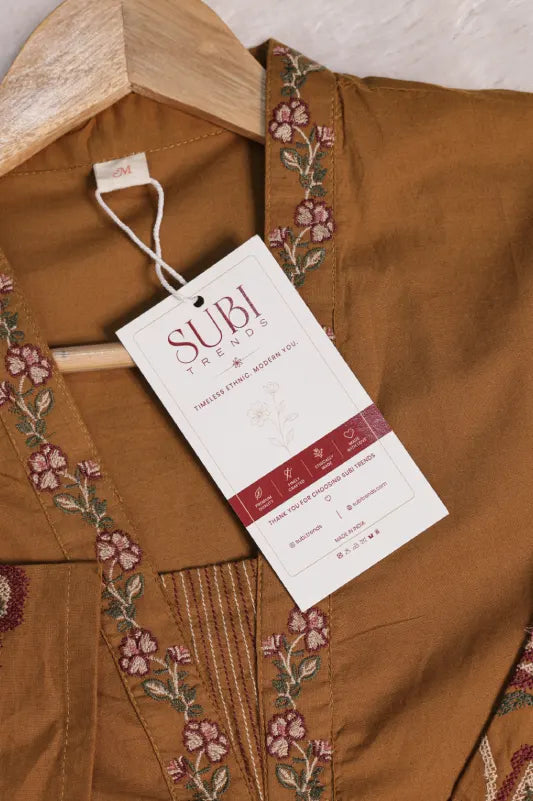 Mustard Embroidered Pant Kurta