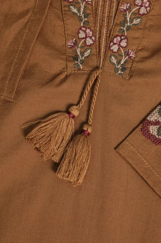 Mustard Embroidered Pant Kurta