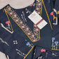 Navy Blue Floral Printed Kurta Set