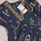 Navy Blue Floral Printed Kurta Set